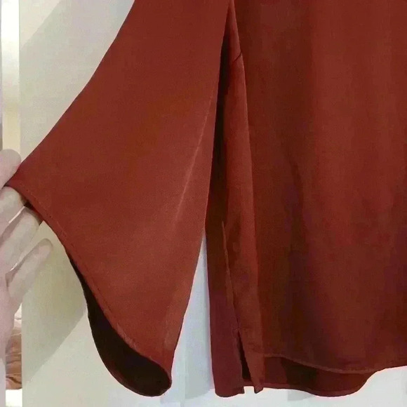 Chicos plus size satin maroon Blouse - Picture 5 of 13